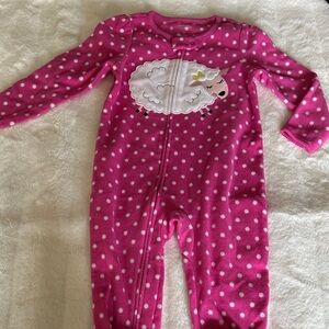 Simple Joys Carters Pink Polka Dot Sheep Kids One Piece pajamas Size 2T